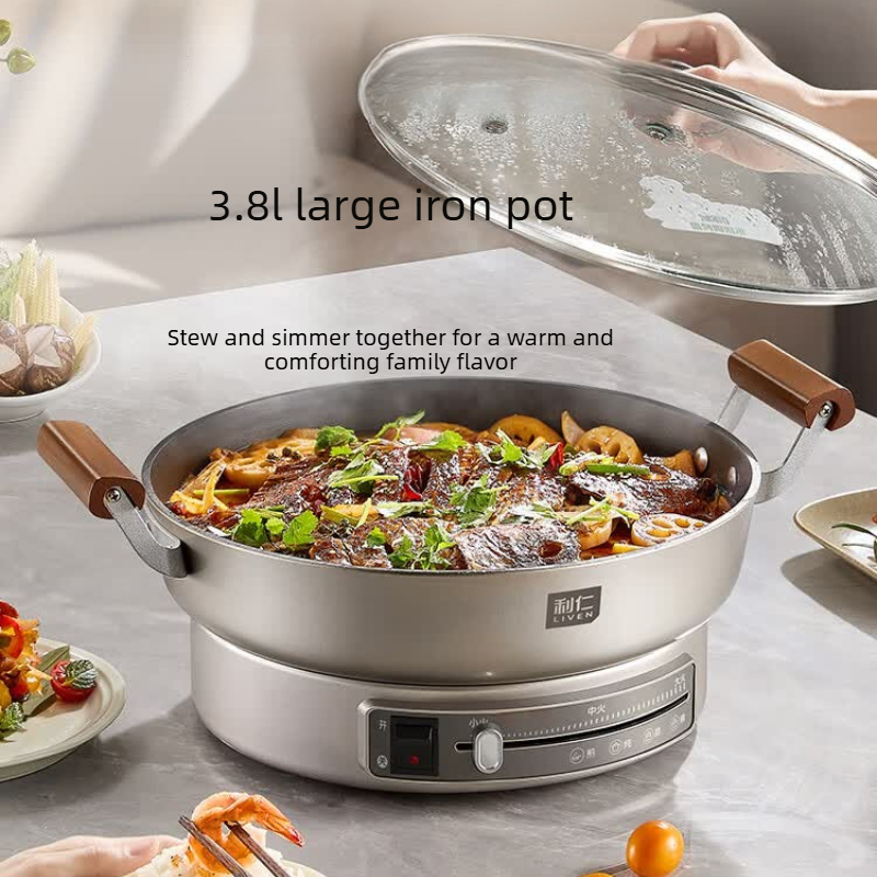 Cast Iron Skillet - Padella Profonda Grande da 32 cm,